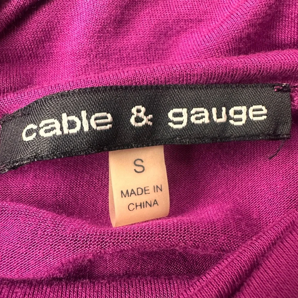 Y2K Cable & Gauge Ruched Sleeve Top Women S Mock Neck Stretch Magenta Barbiecore
